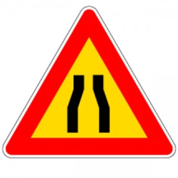 Panneau de signalisation de goulot d'étranglement symétrique