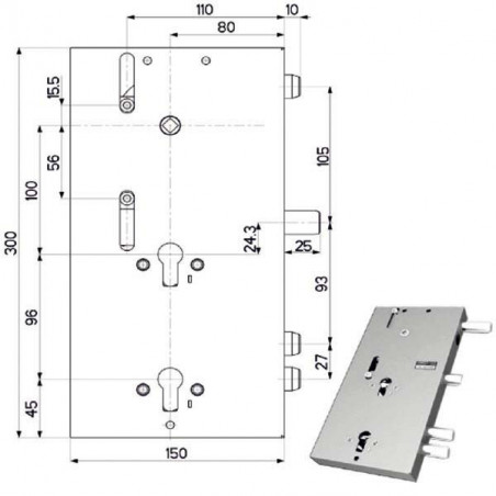 Serratura Sic.Triplice Dx 89F30 Mottura