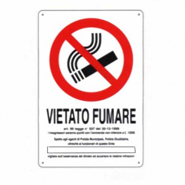 No Smoking Sign Dl 20X 30 Aluminum