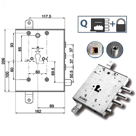 Serratura Sic.Triplice Dx 89457 Mottura