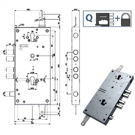 Serratura Sic.Triplice 898T1 Mottura