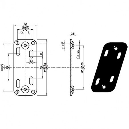 Piastra Fissaggio Ferrogliere 94416 Mottura