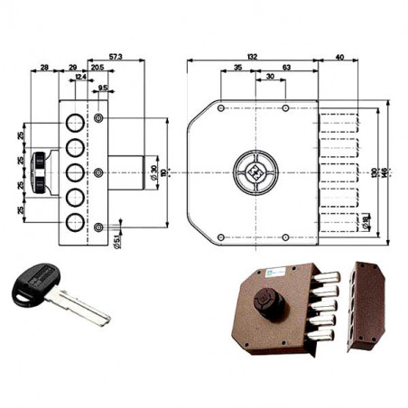 Serratura Sic.Semplice Sx Pompa 30601 Mottura