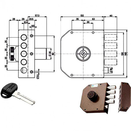 Serratura Sic.Semplice Dx Pompa 30611 Mottura