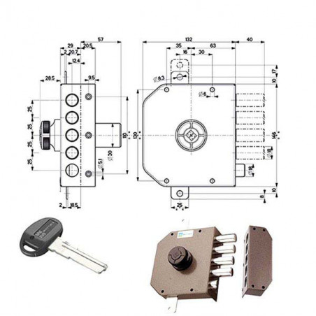 Serratura Sic.Triplice Sx Pompa 30631 Mottura