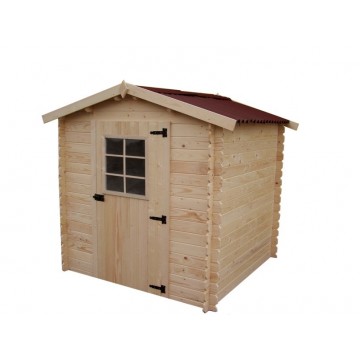 Casetta in legno da giardino con porta vetrata – 200x200 cm – tavole 28 mm, tetto bitumato – VD2020.02N Foresta