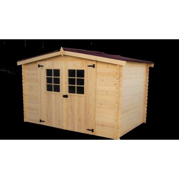 Casetta in legno da giardino con porta vetrata – 300x184 cm – tavole 20 mm, tetto bitumato e struttura compatta – AL3019.02N Foresta