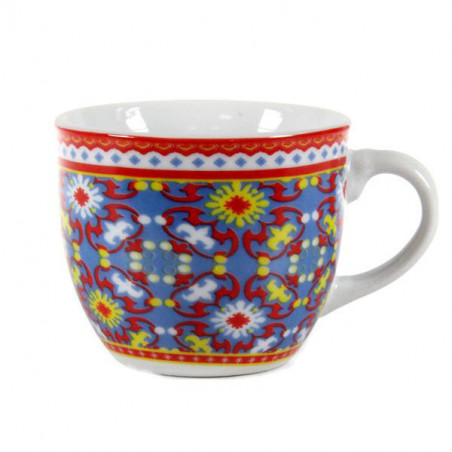 Tazza Caffe Porcellana Mosaico Pz 6 Passionecasa