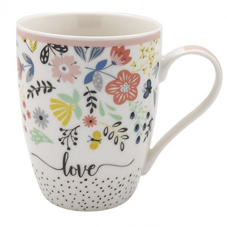 Tazza Mug Porcellana Fiori Cc 340 Kb8