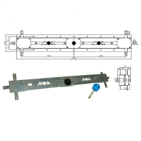 Serratura Bascule Spranga Cilindro J126 Moia