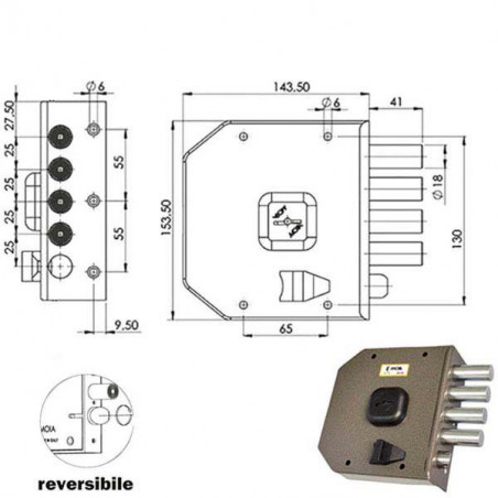 Serratura Sic.Semplice Dx Dm G412 Moia