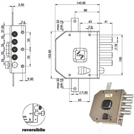 Serratura Sic.Triplice Sx Dm G414 Moia