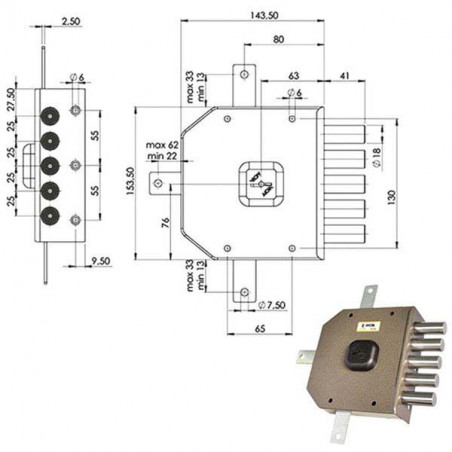 Serratura Sic.Quintupl.Dx Dm G415 Moia