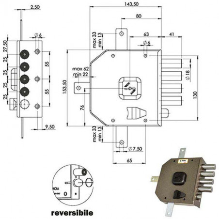 Serratura Sic.Quintupl.Sx Dm G416 Moia