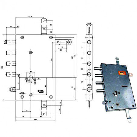 Serratura Sic.Quintupl.Cil.E70 Rsblq666/500Rf Moia