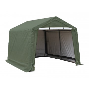 Casetta da giardino in telo rinforzato 3,65x3,65 m – polietilene 195 g/m² – porta zip 290x195 cm – AT3737 Foresta