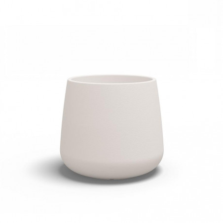 Vaso moderno di design Ø53 H55 in polimero bianco resistente per interno ed esterno - Made in Italy - Monacis