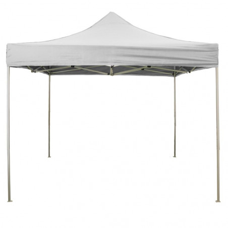 Gazebo Richiudibile Pieghevole 2X2 Bianco Ricoperto in Pvc Impermeabile