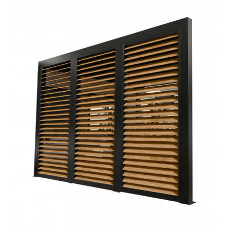 Pannello veneziana effetto legno per pergola bioclimatica lato 360 cm – 3 moduli orientabili con manovella – PERBIV36B Foresta