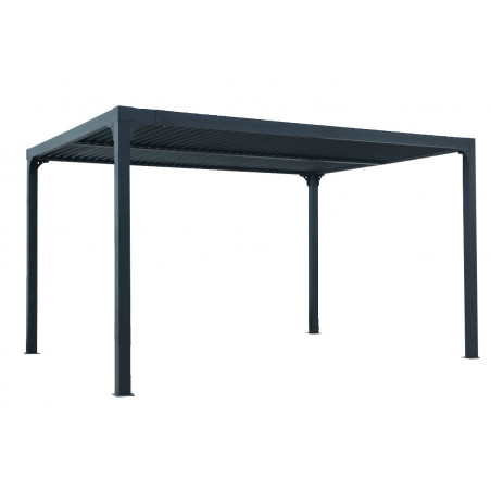 Pergola bioclimatica in alluminio antracite 360x300 cm – Lamelle orientabili 90° écru – 10,80 m² – PER3630BIW Foresta