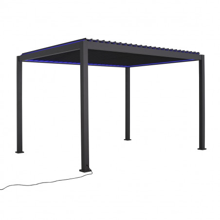 Pergola Bioclimatica in Alluminio 300X400 con Veneziane Motorizzate e Illumazione LED