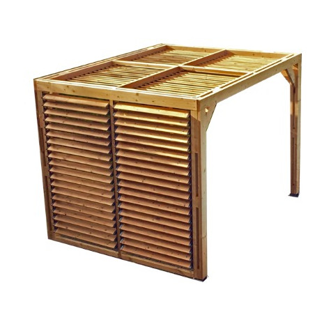 Pergola da giardino in legno 313x234 cm – Tettoia con Frangivista orientabili – Trattamento termico 215°C – THO2331VT Foresta