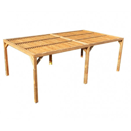 Pergola da giardino in legno 341x626 cm – Tettoia con tetto a veneziane orientabili – Picea termo-trattata – THO3562T Foresta