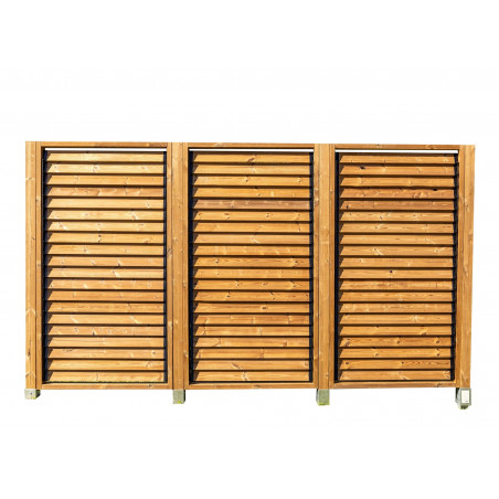 Pannello frangivista da giardino in legno termo-trattato 200x100 cm – lamelle orientabili – TVT1020 Foresta