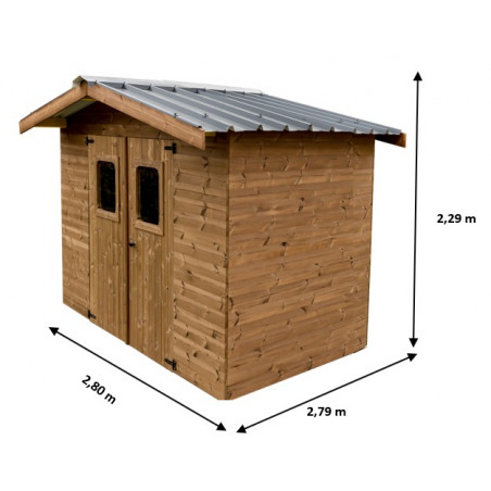 Casetta da Giardino Thermabri In Legno Trattato 28 mm 235 x 215 Senza Pavimento