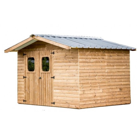 Casetta da giardino in legno termo-trattato 19 mm – 316x240 cm – tetto acciaio e porta finestrata – THE3224.02T Foresta