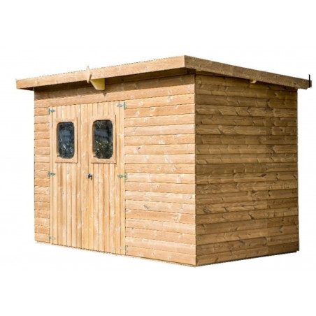 Casetta da giardino in legno termo-trattato 19 mm – 276x180 cm – tetto acciaio e porta vetrata – THE2818.02T Foresta
