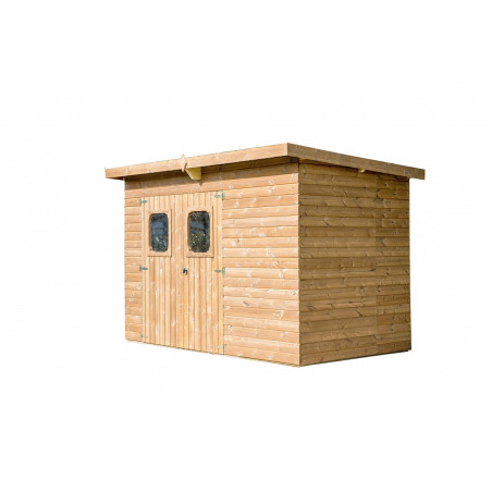 Casetta da giardino in legno termo-trattato 19 mm 276x180 cm – porta doppia e tetto bitumato – THE2818.02N Foresta