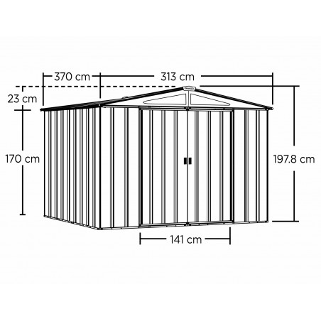 Casetta da Giardino Spacemaker Apex in Metallo 310 x 370 con Porta Scorrevole