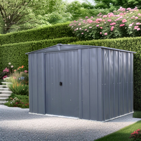 Casetta da Giardino Spacemaker Apex in Metallo 250x180 con Doppia Porta Scorrevole