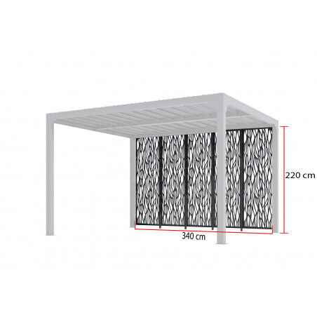 4 Pannelli Moucharabieh in Acciaio per Lato 3,6m per Pergola per 3630