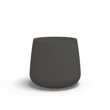 Vaso moderno di design Ø53 H55 in polimero antracite resistente per interno ed esterno - Made in Italy - Monacis