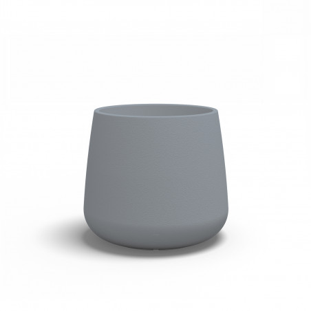 Vaso moderno di design Ø53 H55 in polimero grigio resistente per interno ed esterno - Made in Italy - Monacis