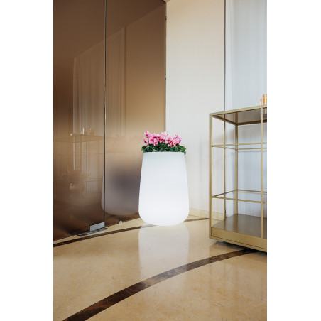 Vaso in Polimero Monacis Goccia Top Bright Luce Bianca diam. 43- h 75cm.