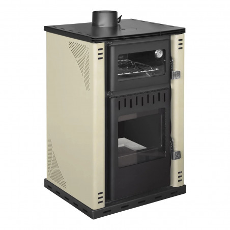 Stufa A Legna Con Forno 27,6Kw Termostufa boiler 38lt Elsa Beige