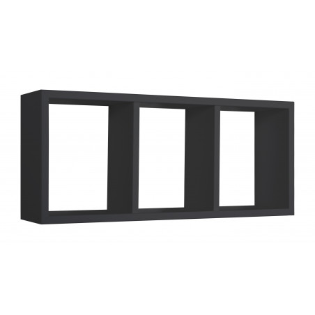 Mensola da Muro, Libreria Sospesa, Libreria da Parete, Scaffale da Parete, Nero, 70x30 p15,5 cm - Tristano