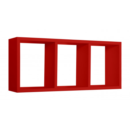 Mensola da Muro, Libreria Sospesa, Libreria da Parete, Scaffale da Parete, Rosso, 70x30 p15,5 cm - Tristano