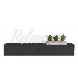 MODULARREDO DOMINO MAXI Mensola Sospesa Con Cassetto, 88x13x24 Cm, Rovere Sbiancato, Made In Italy, Kit Tasselli Incluso