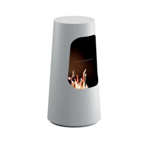Biocamino pavimento Dubai Bianco 2,5 kW – vetro di protezione, bruciatore 2 L, struttura acciaio – Tecno Air System
