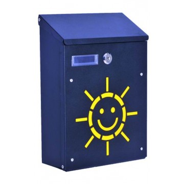 Letterbox Blinky Sun Black Steel 21X8,5X30H