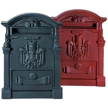 Regie-Poste Black cast iron bottomless letterbox 28X9X41H