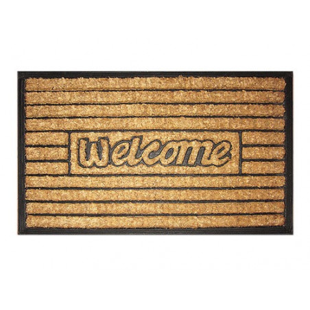Zerbino Brixo Cocorub Welcome 40x80 cm – Fibra di Cocco, Supporto in Gomma, Design Welcome