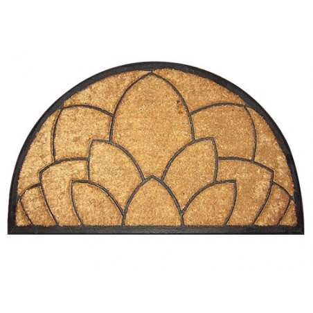Zerbino Brixo Cocorub Mezzaluna Loto 45x75 cm – Fibra di Cocco, Supporto in Gomma, Design Loto