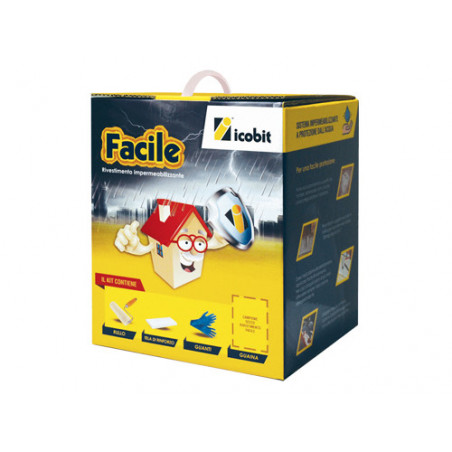 Kit impermeabilizzante Facile Icobit 3 kg – Guaina liquida grigia, Accessori inclusi