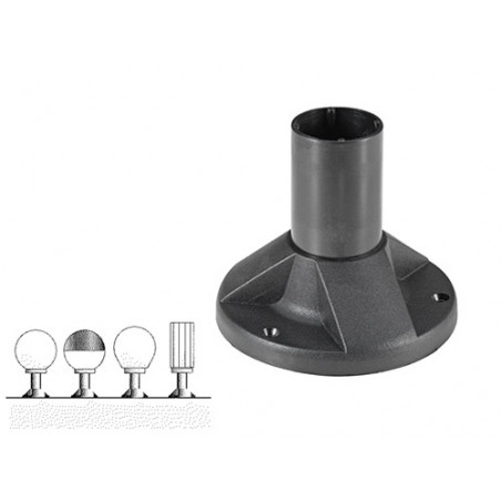 Base per Sfere Globo e Lampioni – Plastica Nera, Attacco Ø60 mm, Esterni – GDLC