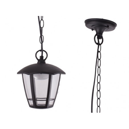 Lanterna Era LED con Catena – Polipropilene Nero, 8W, IP44, Esterni – GDLC